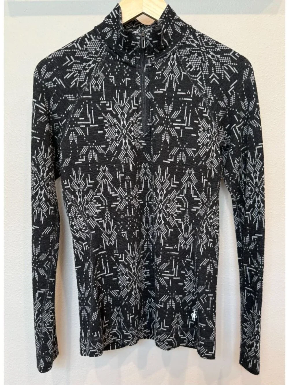 Smartwool Merino Wool 250 Base Layer 1/4 Zip Thermal Top Medium Long Sleeve